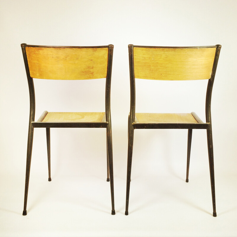 Mid-century pair of school chairs - 1950s