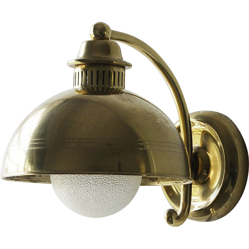 Vintage zweedse koperen wandlamp