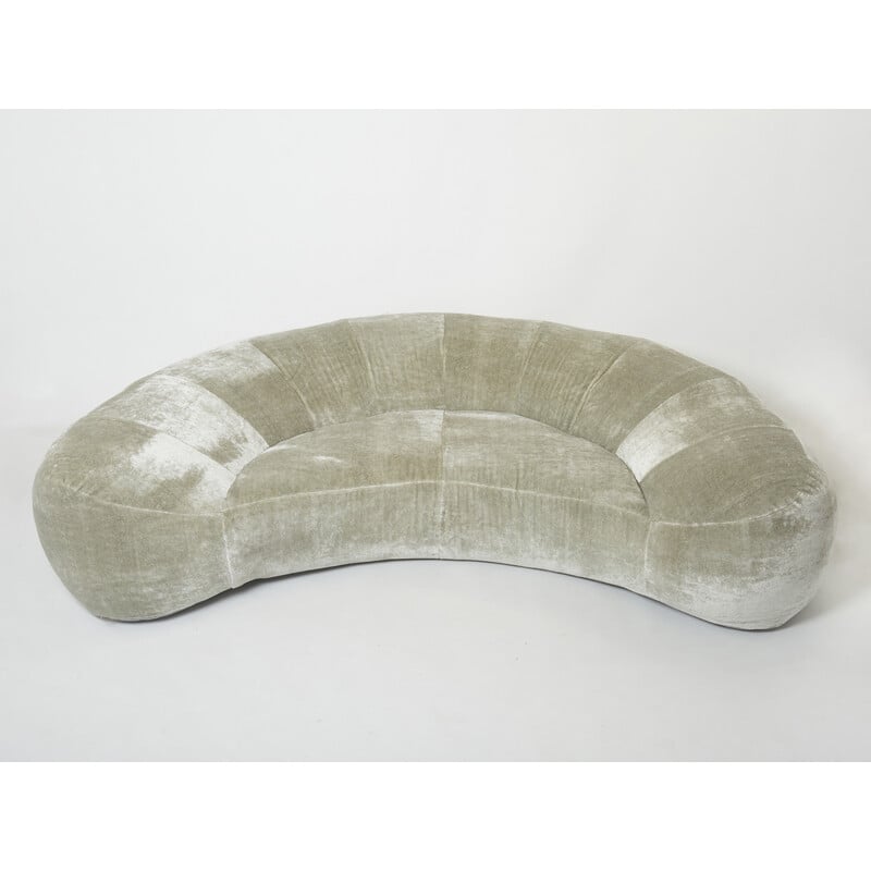 Vintage crescent sofa by Raphaël Raffel for Honoré Paris, 1970