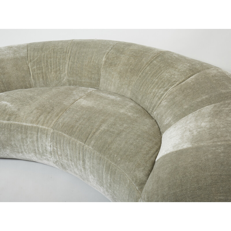 Vintage crescent sofa by Raphaël Raffel for Honoré Paris, 1970