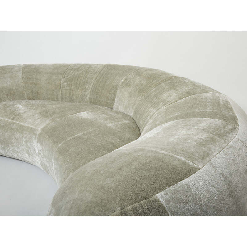 Vintage crescent sofa by Raphaël Raffel for Honoré Paris, 1970