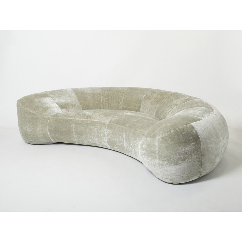 Vintage crescent sofa by Raphaël Raffel for Honoré Paris, 1970