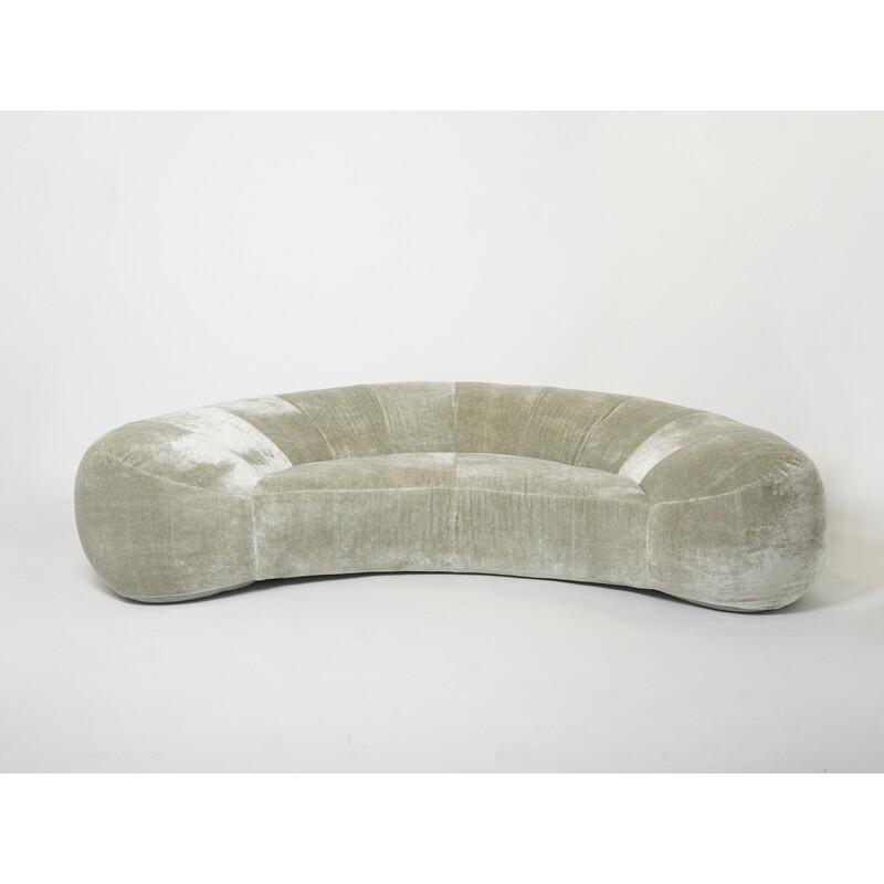 Vintage crescent sofa by Raphaël Raffel for Honoré Paris, 1970