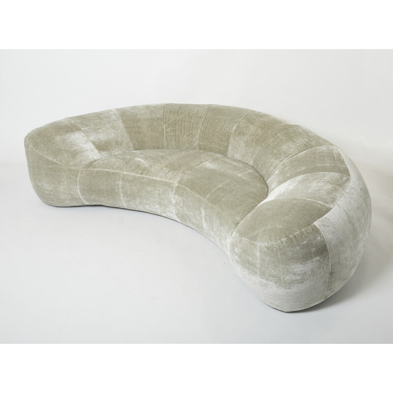 Vintage crescent sofa by Raphaël Raffel for Honoré Paris, 1970