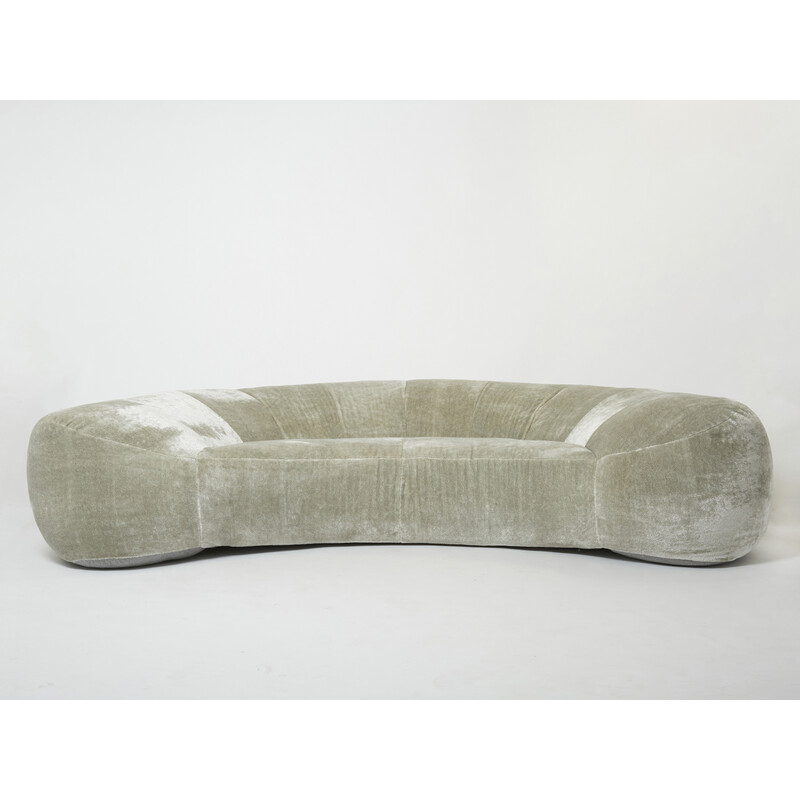 Vintage crescent sofa by Raphaël Raffel for Honoré Paris, 1970