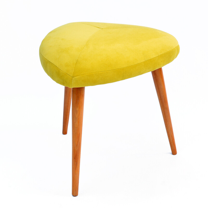 Mid century beech wood stool by Veb Möbel Insdustie Oelsa-Rabenau, Germany 1960