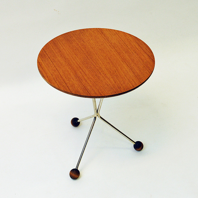 Table d'appoint vintage en teck par Albert Larsson pour Tibro, Suède 1950