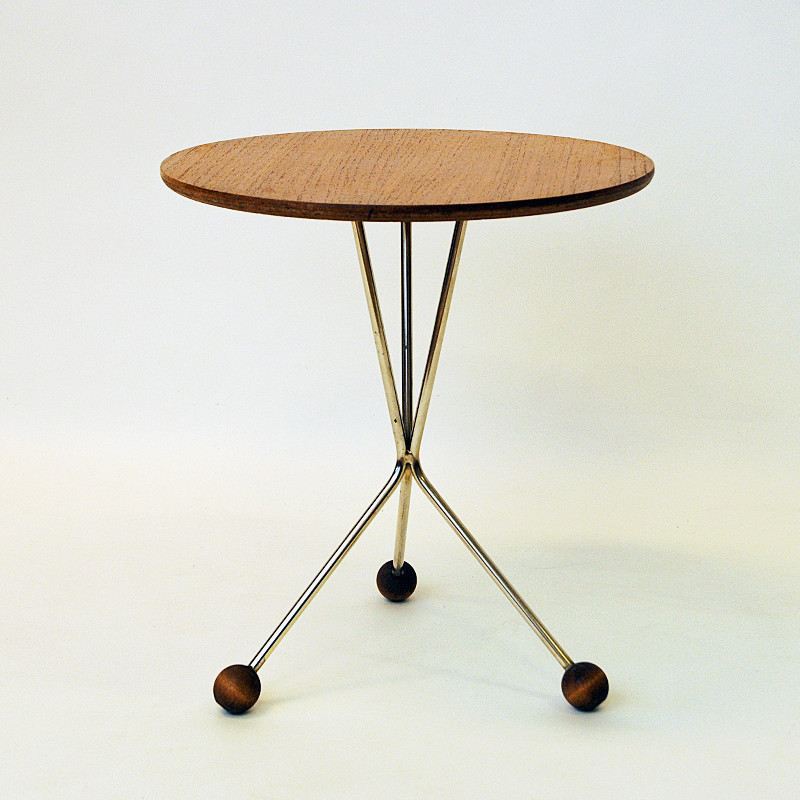 Table d'appoint vintage en teck par Albert Larsson pour Tibro, Suède 1950