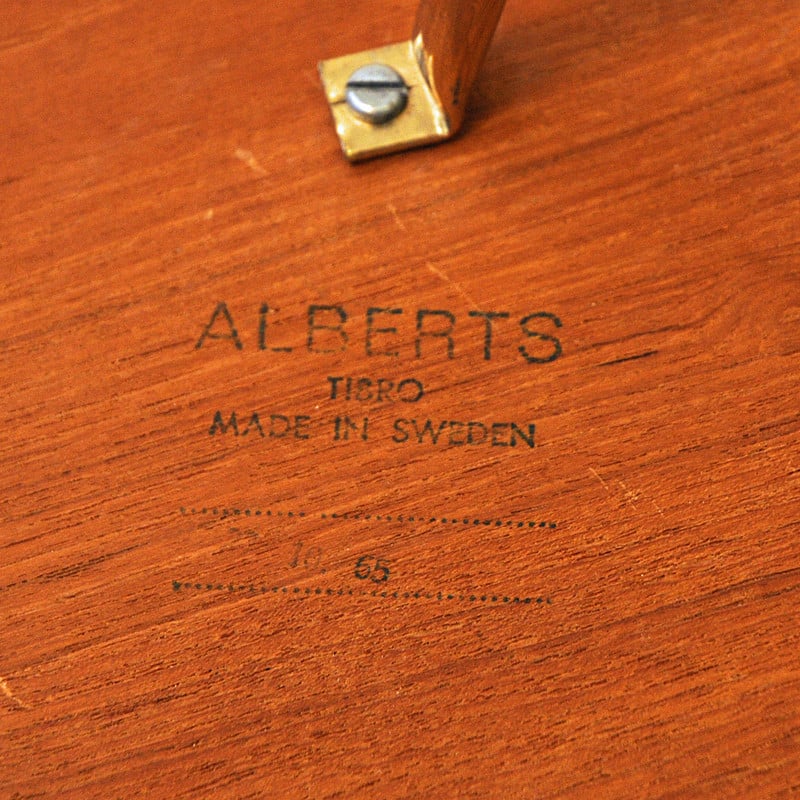 Table d'appoint vintage en teck par Albert Larsson pour Tibro, Suède 1950