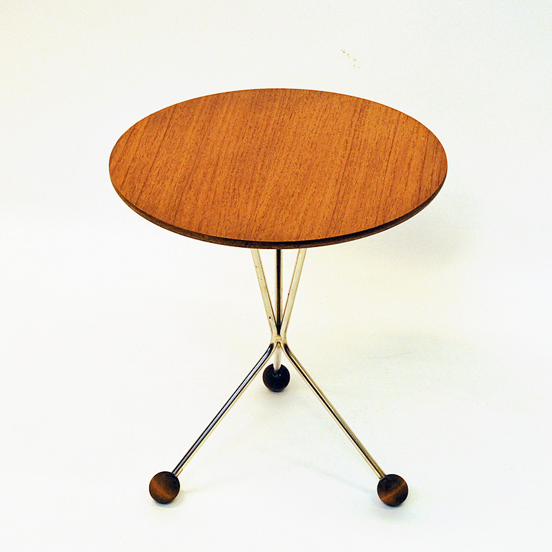 Table d'appoint vintage en teck par Albert Larsson pour Tibro, Suède 1950