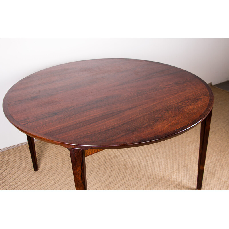 Mesa dinamarquesa Vintage no Rio Rosewood por Henry Rosengren Hansen para Brande Mobelindustri, Dinamarca 1960