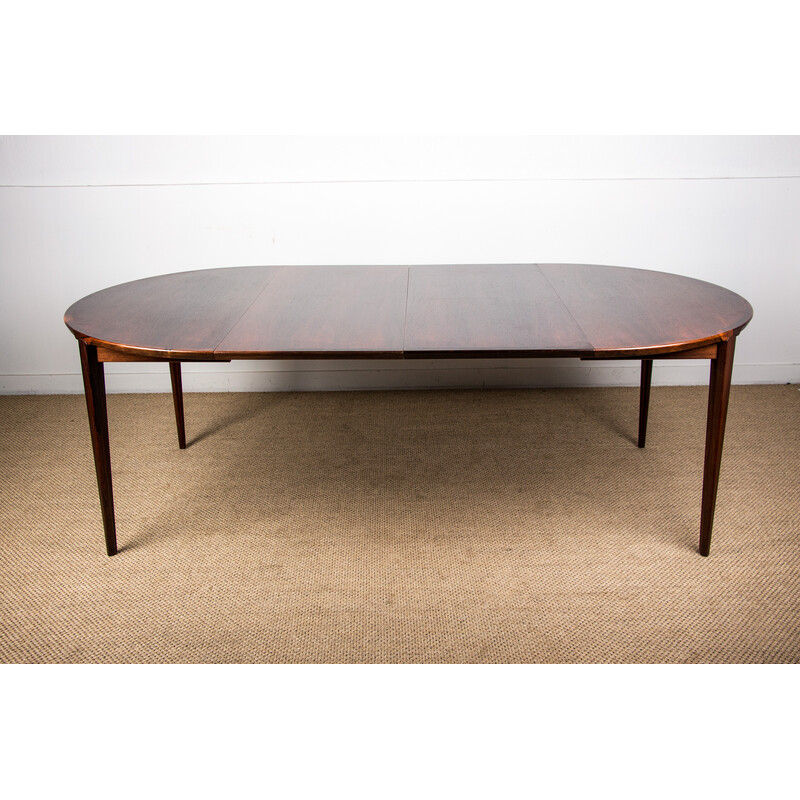 Vintage Deense tafel in Rio palissander door Henry Rosengren Hansen voor Brande Mobelindustri, Denemarken 1960