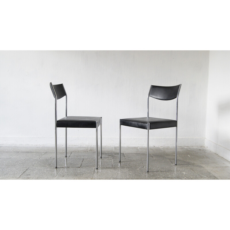 Pair of vintage plywood chairs by Edlef Bandixen for Dietiker, Switzerland 1960s