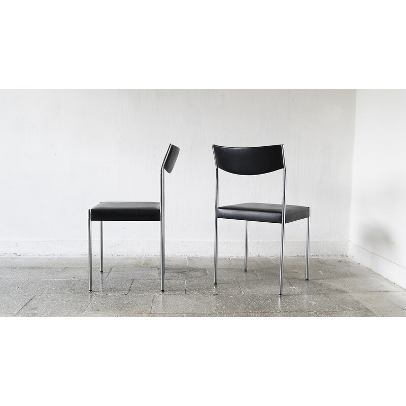 Pair of vintage plywood chairs by Edlef Bandixen for Dietiker, Switzerland 1960s