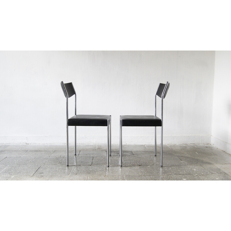 Pair of vintage plywood chairs by Edlef Bandixen for Dietiker, Switzerland 1960s