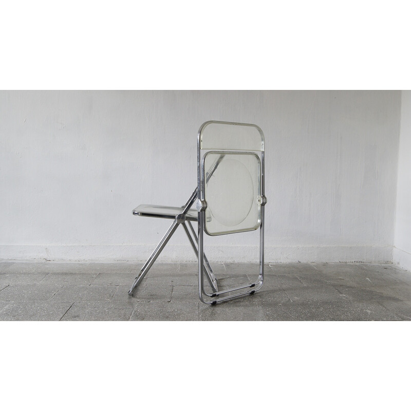 Coppia di sedie pieghevoli vintage Plia in acciaio di Giancarlo Piretti per Castelli, anni '67