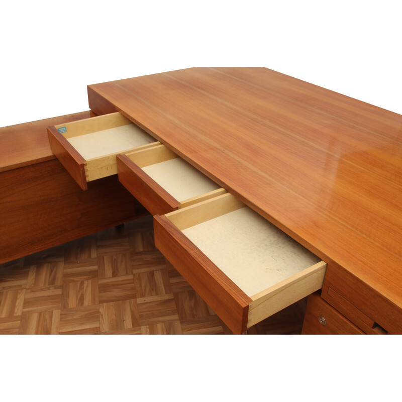 Vintage desk with sliding-doors in walnut, 1970s