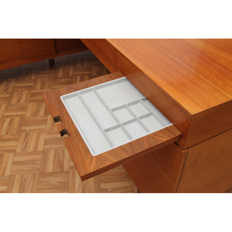 Vintage desk with sliding-doors in walnut, 1970s