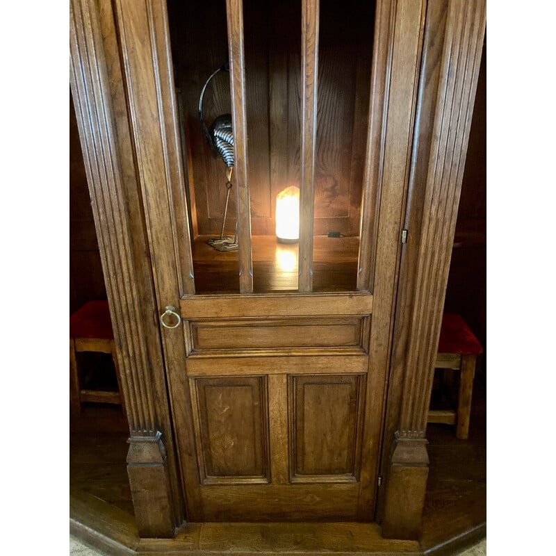 Removable vintage confessional in solid walnut