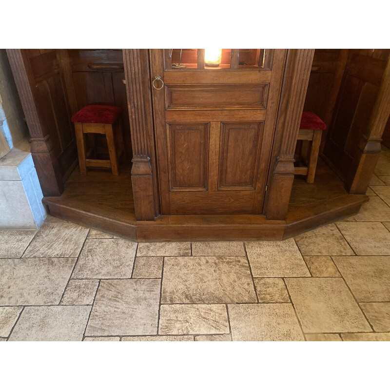 Removable vintage confessional in solid walnut