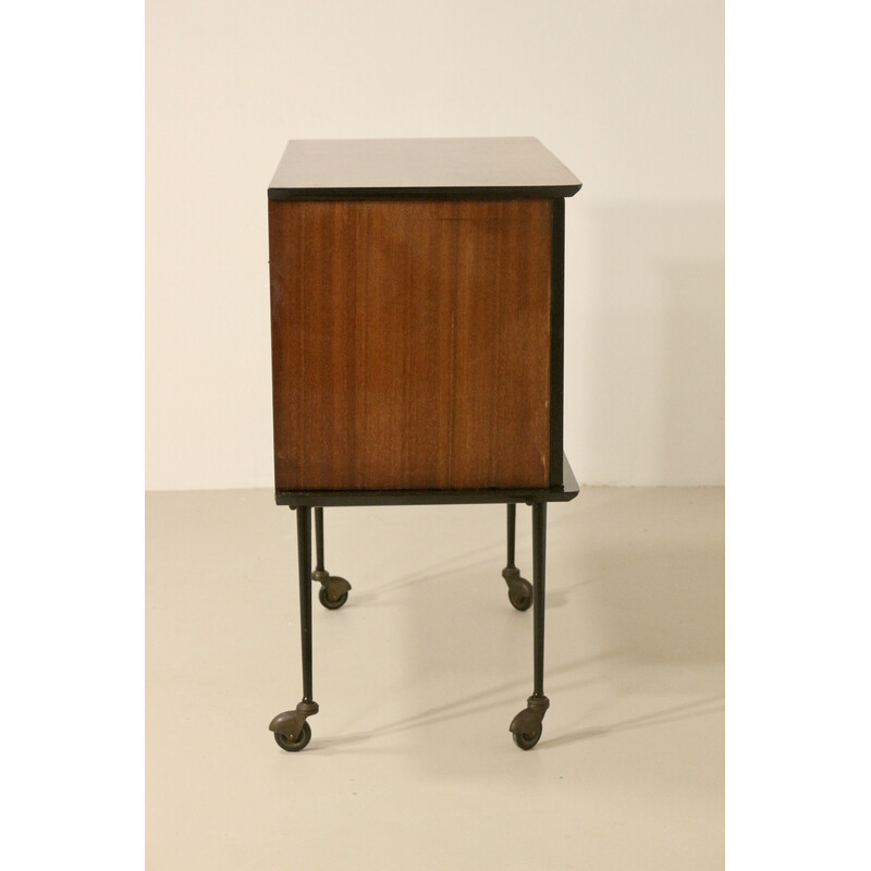 Vintage Melissa bar cabinet on casters, 1950s