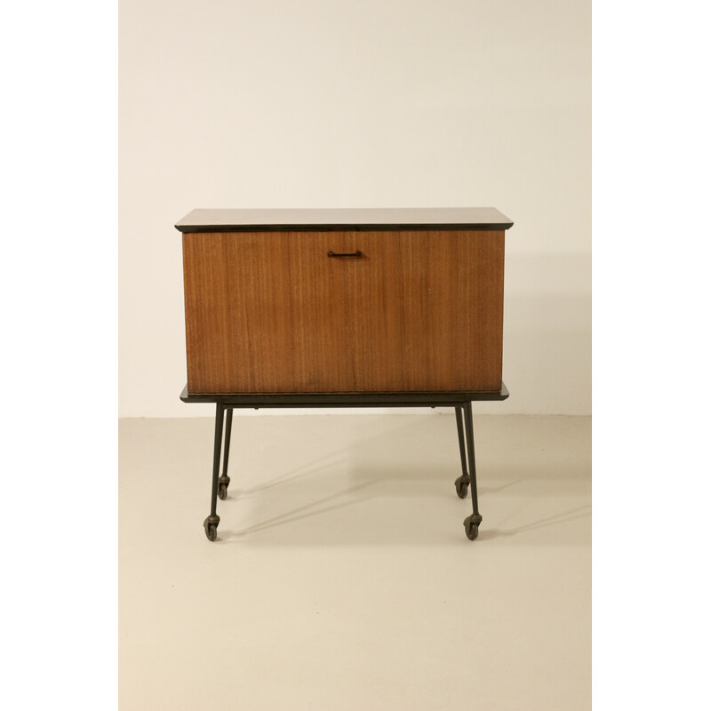 Mueble bar Melissa vintage con ruedas, 1950