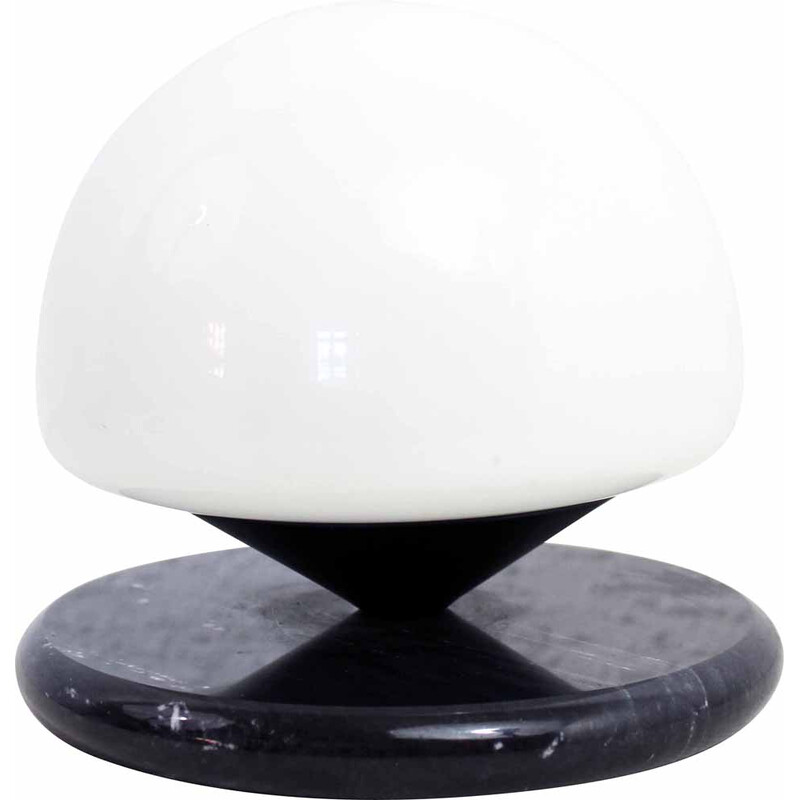 Vintage marble and opal glass mushroom lamp