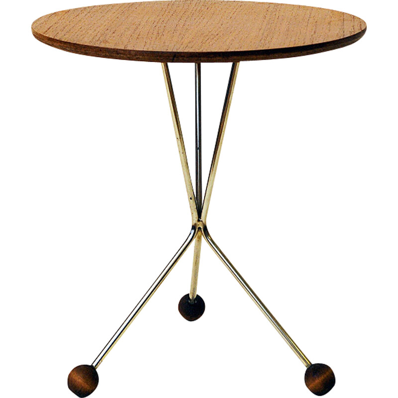 Table d'appoint vintage en teck par Albert Larsson pour Tibro, Suède 1950