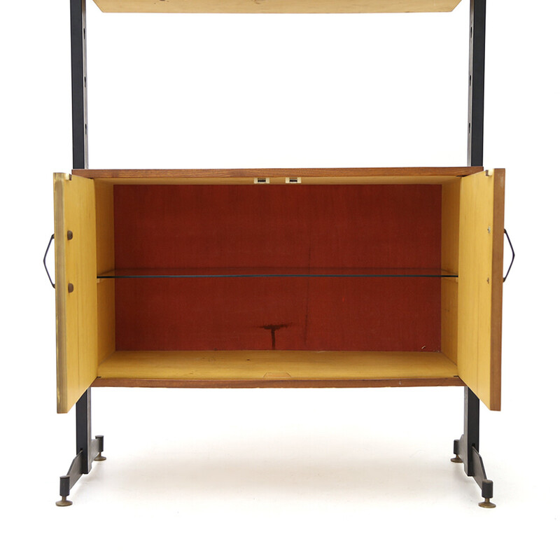 Vintage italian bookcase with two storage compartments, 1950s