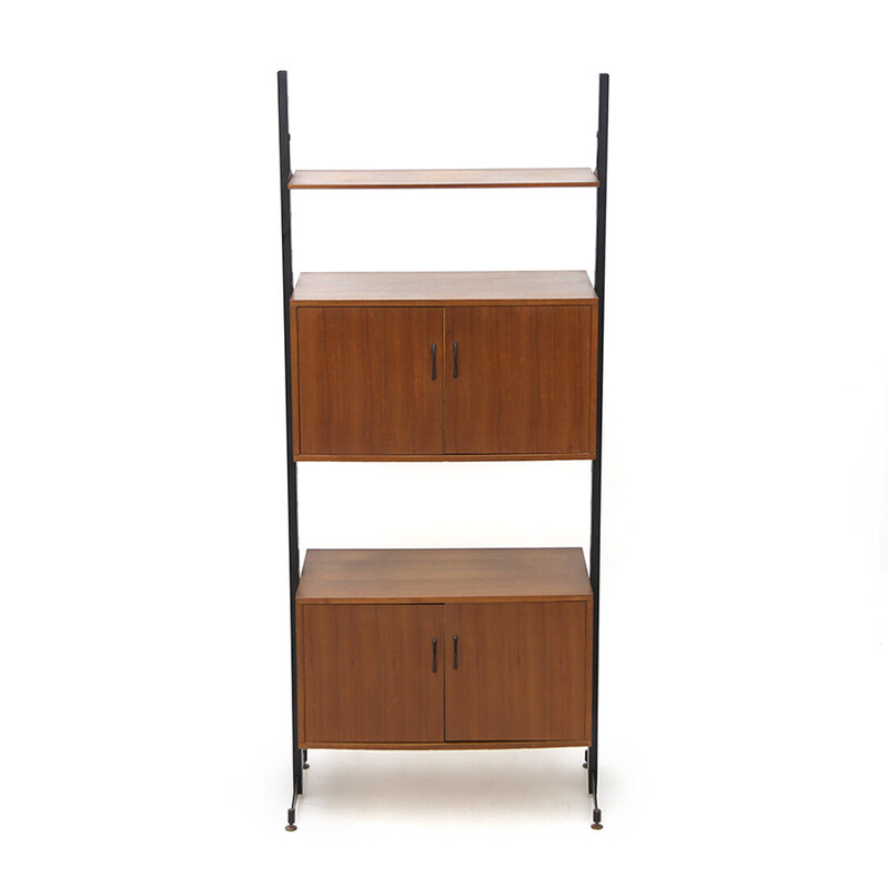Vintage italian bookcase with two storage compartments, 1950s