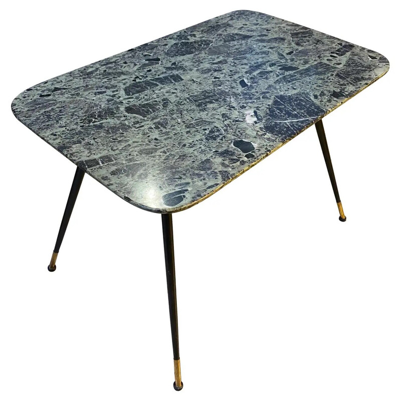 Mid century Verde Alpi marble Italian side table