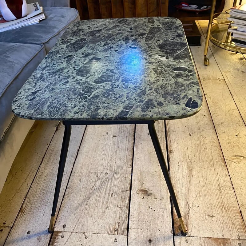 Mid century Verde Alpi marble Italian side table