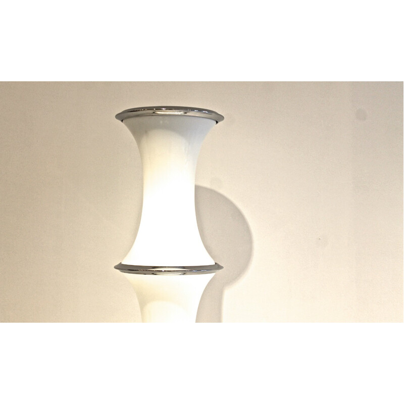 Vistosi white floor lamp in Murano glass, Enrico TRONCONI - 1970s