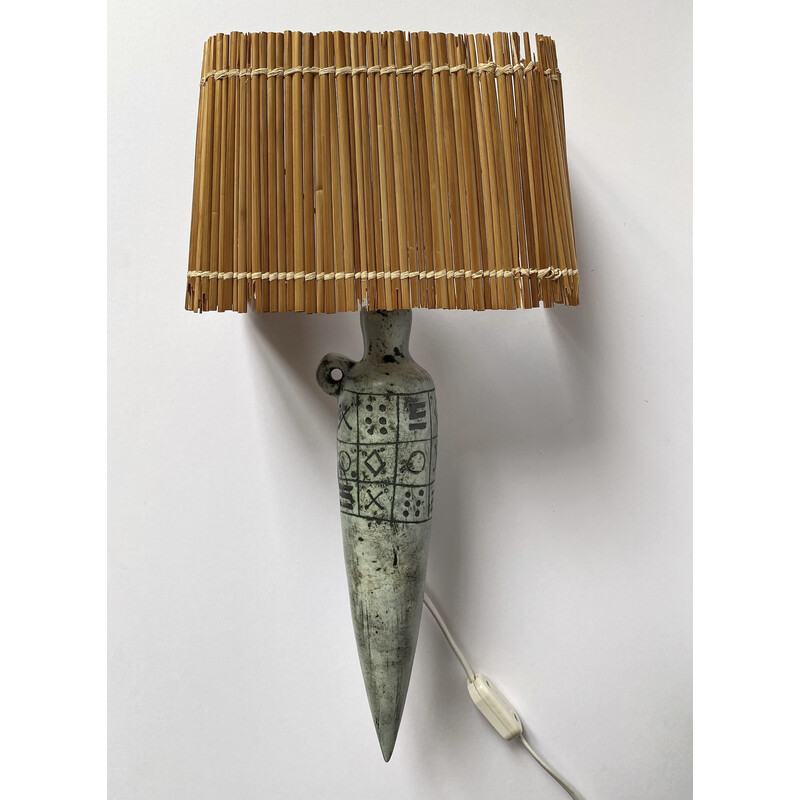 Lampada da parete in ceramica vintage di Jacques Blin, 1960