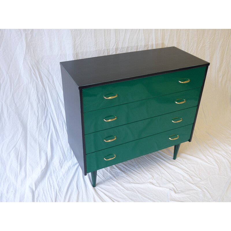 Vintage chest of 4 drawers lacquered