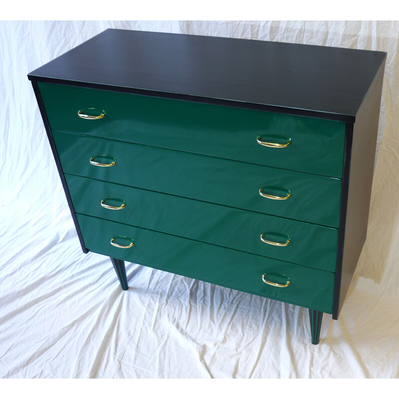 Vintage chest of 4 drawers lacquered