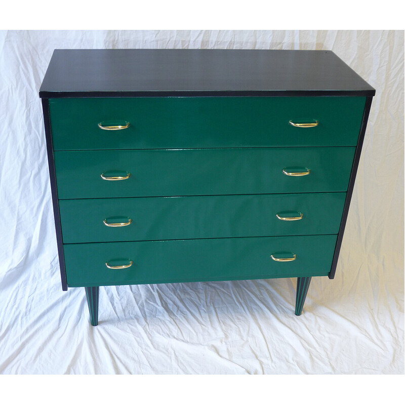 Vintage chest of 4 drawers lacquered