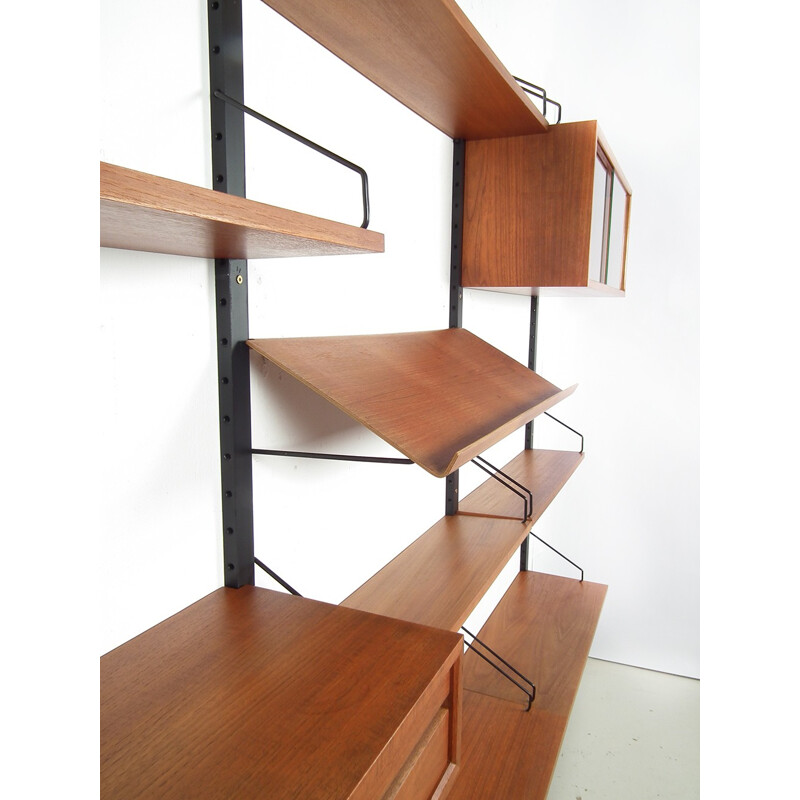 Danish "Royal System" for wall in teak, Poul CADOVIUS - 1950s