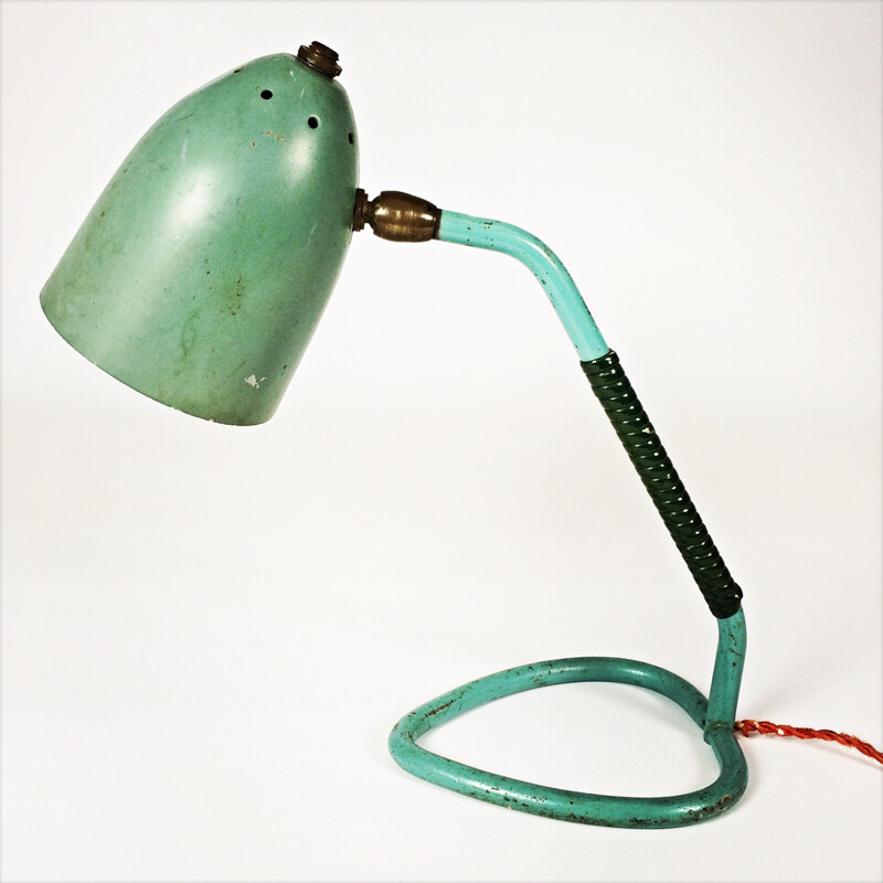Mid-century turquoise bedside lamp - 1960s