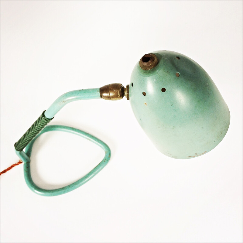 Mid-century turquoise bedside lamp - 1960s