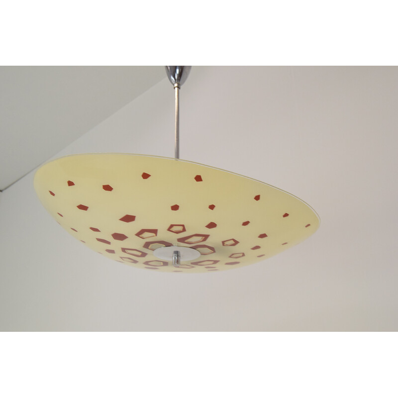 Mid-century glass pendant lamp by Napako, Czechoslovakia 1960s