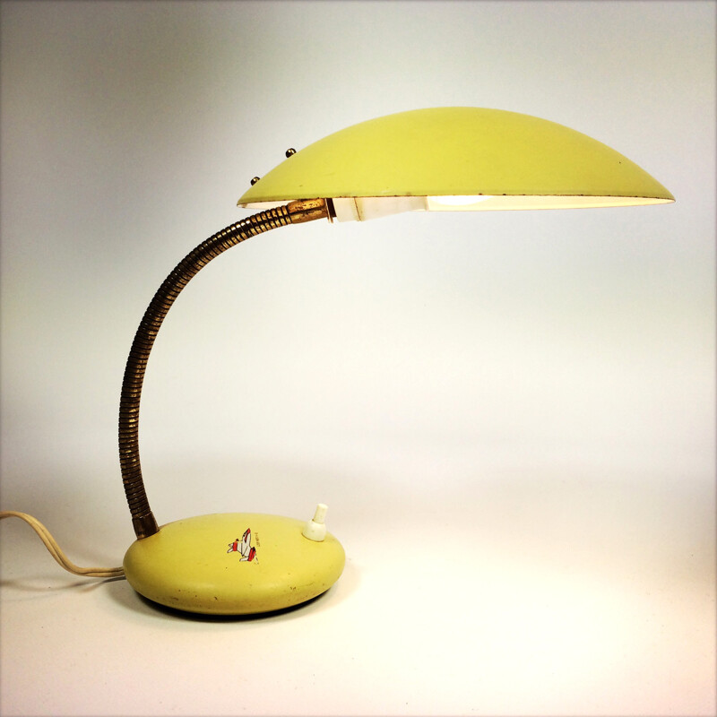 Mid-century yellow bedside lamp - 1970s