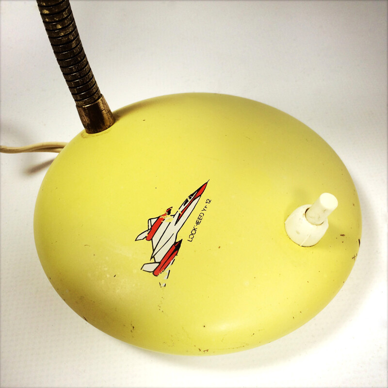 Mid-century yellow bedside lamp - 1970s