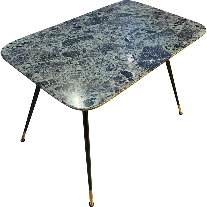 Mid century Verde Alpi marble Italian side table