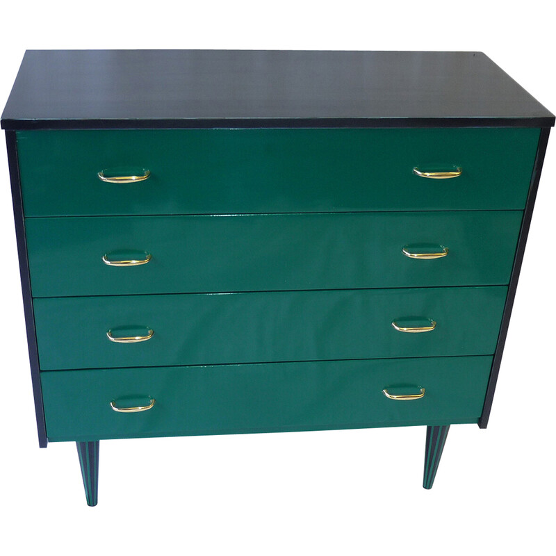 Vintage chest of 4 drawers lacquered