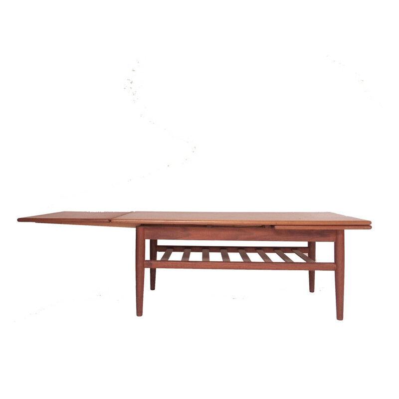 Scandinavische vintage salontafel met 2 verlengstukken, 1950-1960