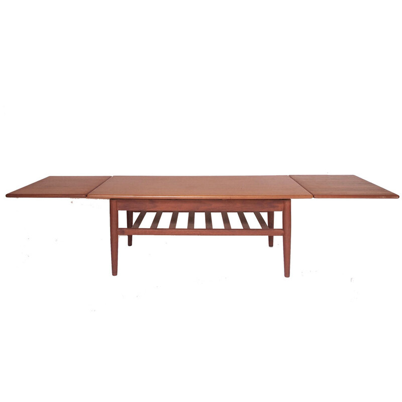 Mesa de café escandinava com 2 extensões, 1950-1960