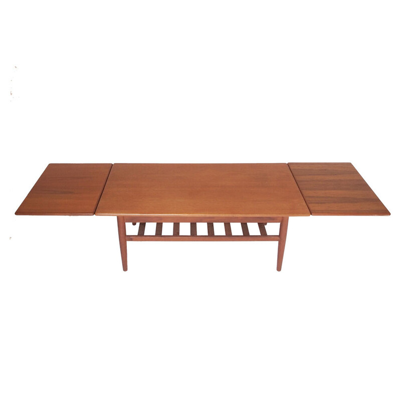 Scandinavische vintage salontafel met 2 verlengstukken, 1950-1960