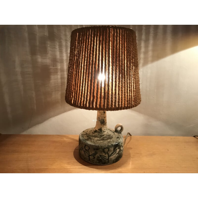 Lampe vintage en céramique par Jacques Blin, 1950