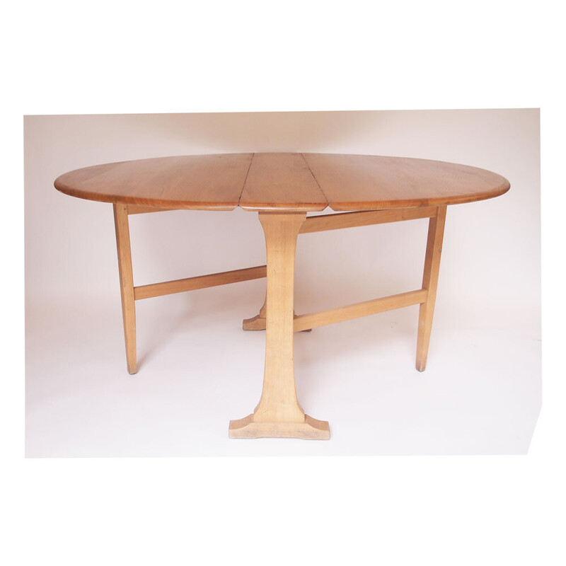 Vintage Ercol folding table with 2 leaves, 1960s-1970s